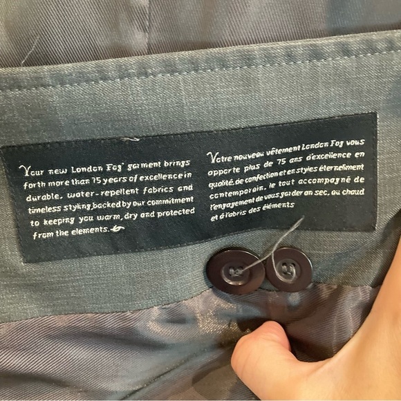 LONDON  FOG Sz 14R Classic Lined Buttoned Pockets Trench Rain Coat - Picture 11 of 12